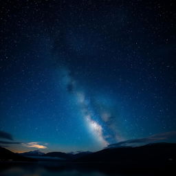 A breathtaking view of a starry sky, with countless twinkling stars scattered across the deep indigo canvas of night