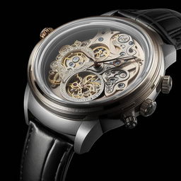 A luxury wrist watch displaying intricate designs and details