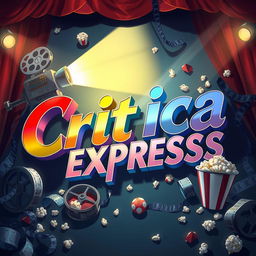A captivating title design that says 'Critica Express' artistically rendered in a blend of 2D anime and 3D elements
