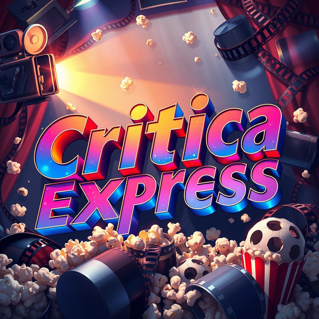 A captivating title design that says 'Critica Express' artistically rendered in a blend of 2D anime and 3D elements