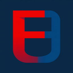 A simple, bold letter 'C' designed for a logo, featuring a flat 2D style with a vibrant red color accented by a deep blue