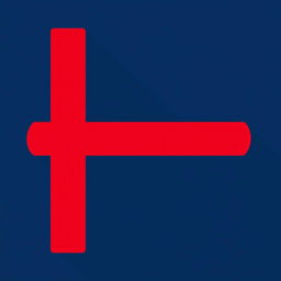 A simple, bold letter 'C' designed for a logo, featuring a flat 2D style with a vibrant red color accented by a deep blue