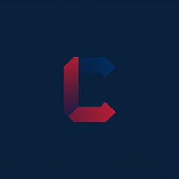 A simple, bold letter 'C' designed for a logo, featuring a flat 2D style with a vibrant red color accented by a deep blue