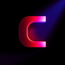 A simple, bold letter 'C' designed for a logo, featuring vibrant red and blue colors in a flat 2D style