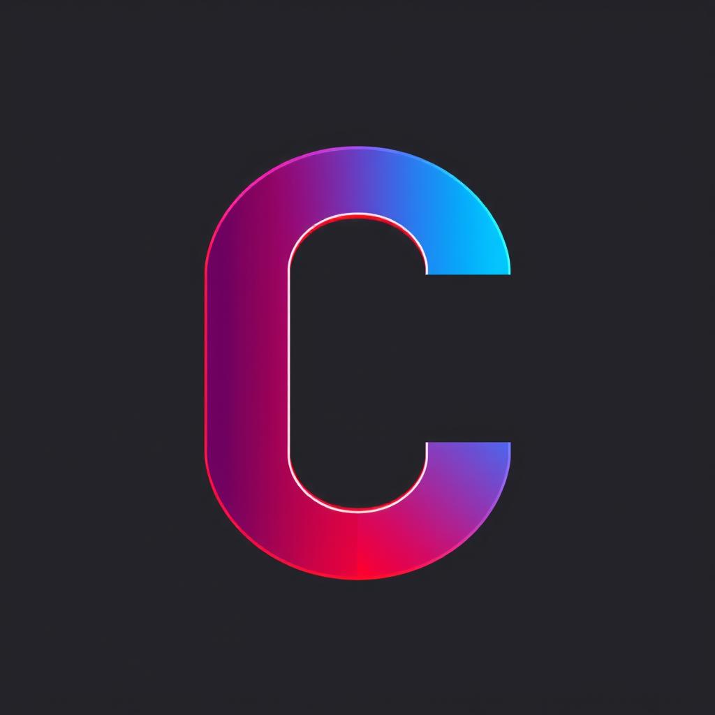 A simple, bold letter 'C' designed for a logo, featuring vibrant red and blue colors in a flat 2D style