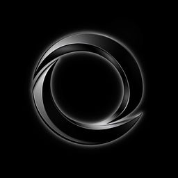 A simple and bold letter 'C' designed for an app logo, featuring a striking black color in a 2D anime style