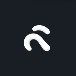A simple and bold letter 'C' designed for an app logo, featuring a crisp white color in a 2D anime style