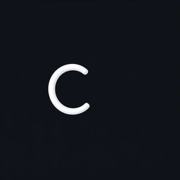 A simple and bold letter 'C' designed for an app logo, featuring a crisp white color in a 2D anime style