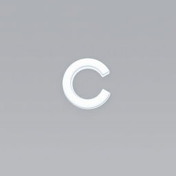 A simple and bold letter 'C' designed for an app logo, featuring a crisp white color in a 2D anime style