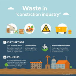 An informative infographic highlighting waste in the construction industry