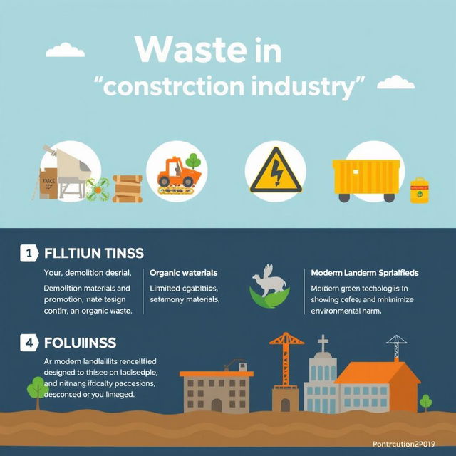 An informative infographic highlighting waste in the construction industry