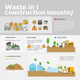 An informative infographic highlighting waste in the construction industry
