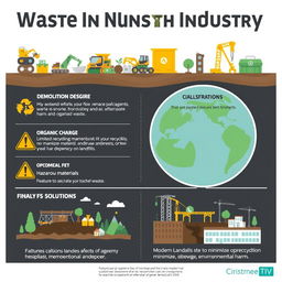 An informative infographic highlighting waste in the construction industry