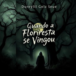A realistic and haunting book cover for a horror novel titled 'Quando a Floresta se Vingou'