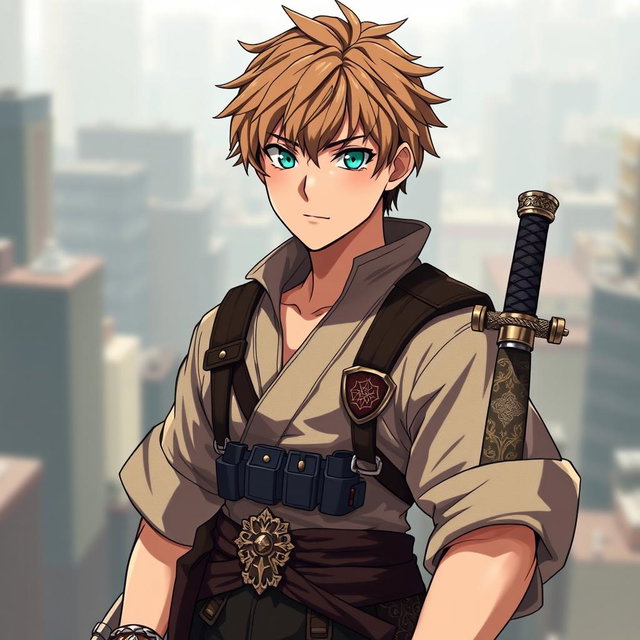 A detailed portrait of Renji Arakawa, a temporarily demoted swordsman and fighter