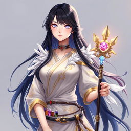 A beautiful character named Akane Fujimoto, embodying the persona of a healer