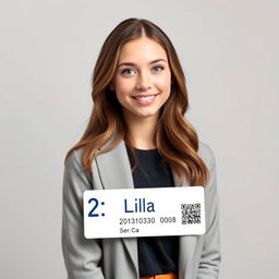 A realistic American ID card featuring a 32-year-old young lady named Lila