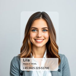 A realistic American ID card featuring a 32-year-old young lady named Lila