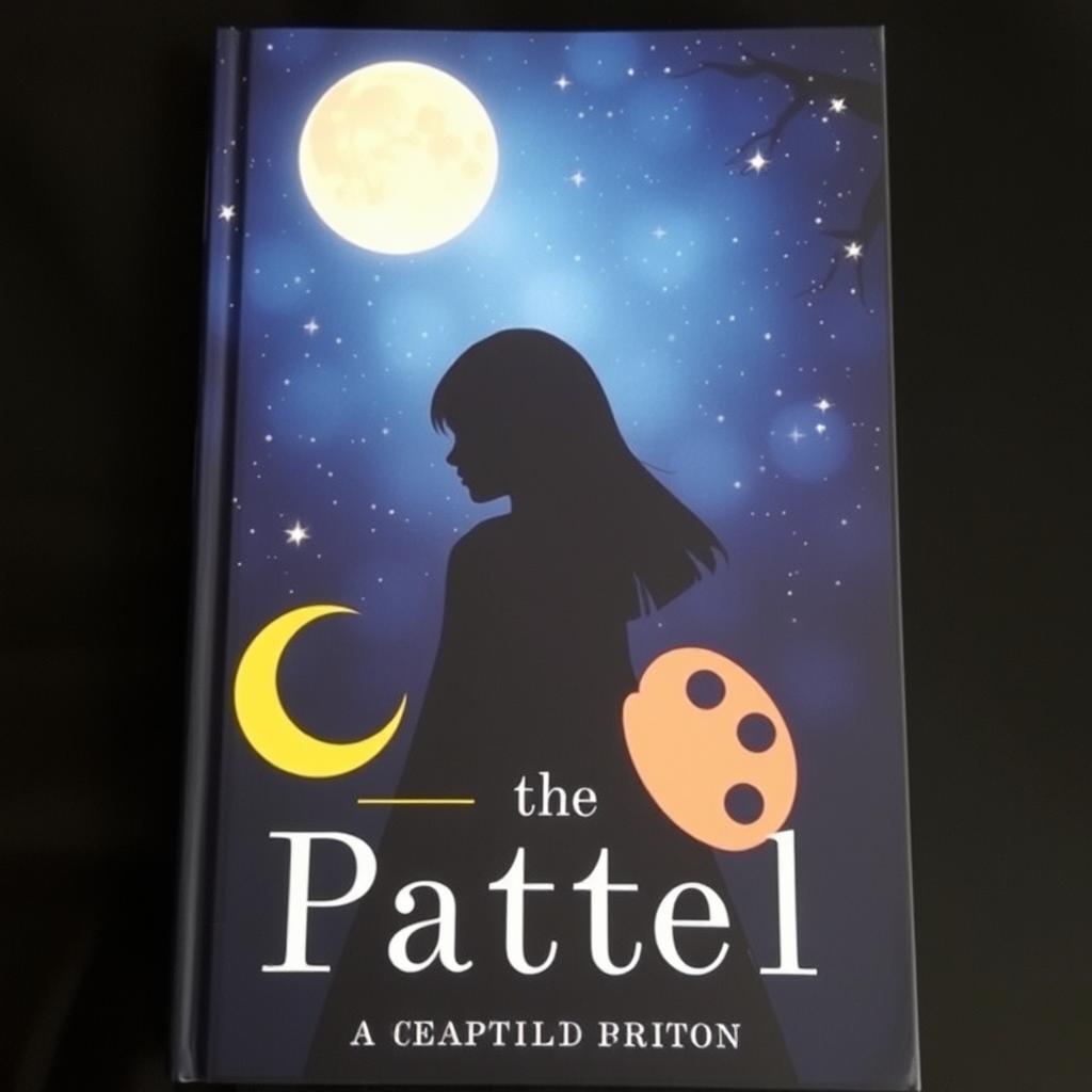 Book cover featuring the silhouette of a girl in front of a starry night sky with a prominent moon