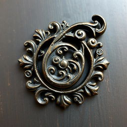 A city symbol designed with an intricate paisley pattern, crafted artistically from iron