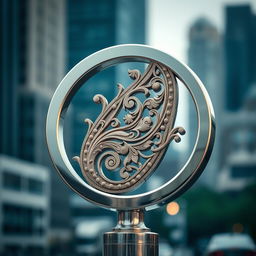 A stunning city symbol crafted from an intricate paisley pattern, showcasing beautiful swirling designs reminiscent of traditional art
