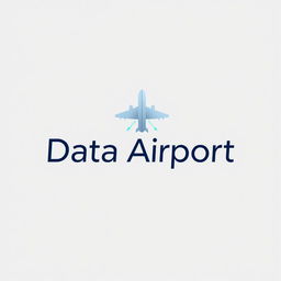A modern, elegant logo design for an airport named 'Data Airport'