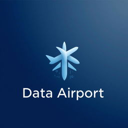 A modern, elegant logo design for an airport named 'Data Airport'