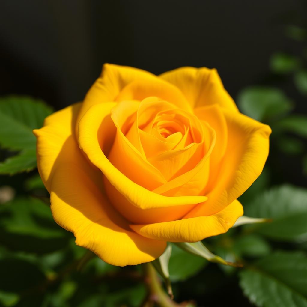 A beautiful yellow rose showcasing its vibrant petals, symbolizing love and affection