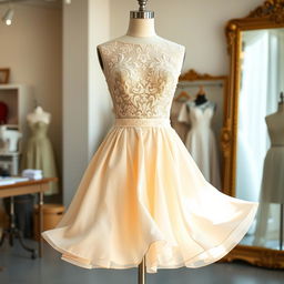 A stunning dress composed of two beautifully designed pieces seamlessly joined together