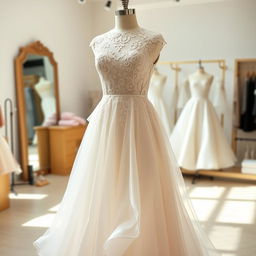 A stunning dress composed of two beautifully designed pieces seamlessly joined together