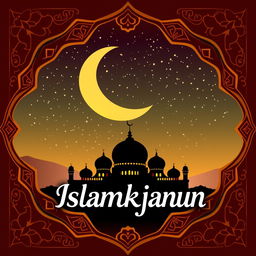 A striking banner design for the 'Islamkjanun' channel, featuring a harmonious blend of Islamic art and modern aesthetics
