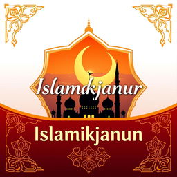 A striking banner design for the 'Islamkjanun' channel, featuring a harmonious blend of Islamic art and modern aesthetics