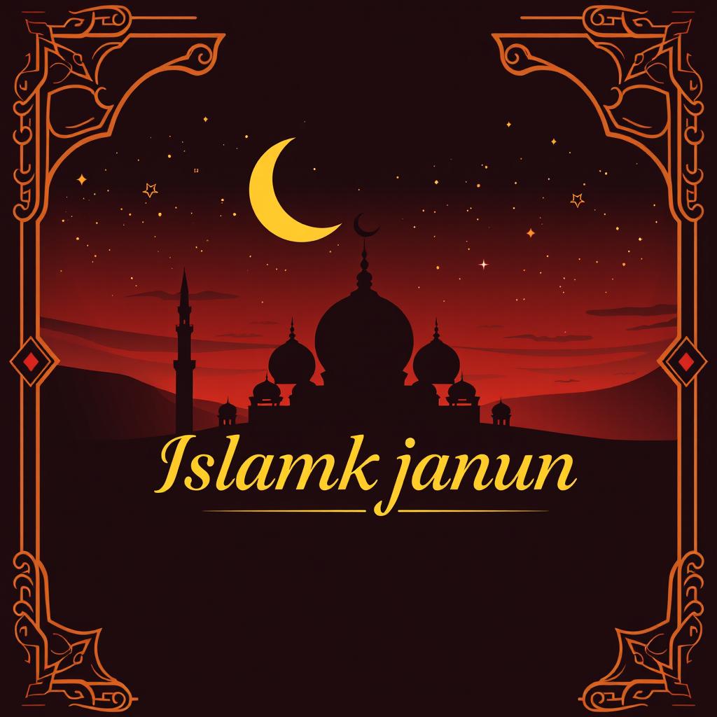 A striking banner design for the 'Islamkjanun' channel, featuring a harmonious blend of Islamic art and modern aesthetics