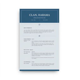 An elegant and professional CV (resume) layout design featuring a clean and modern aesthetic