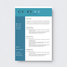 An elegant and professional CV (resume) layout design featuring a clean and modern aesthetic