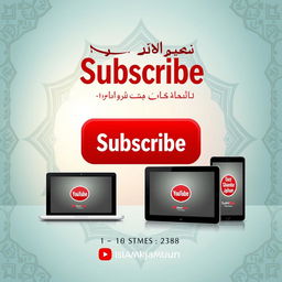 A visually appealing 'Subscribe' poster for the 'Islamkjanun' YouTube channel, designed to encourage viewers to subscribe