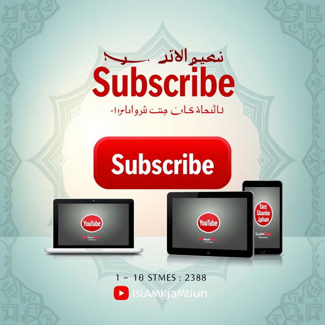 A visually appealing 'Subscribe' poster for the 'Islamkjanun' YouTube channel, designed to encourage viewers to subscribe