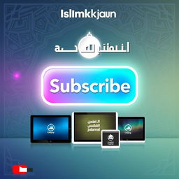 A visually appealing 'Subscribe' poster for the 'Islamkjanun' YouTube channel, designed to encourage viewers to subscribe