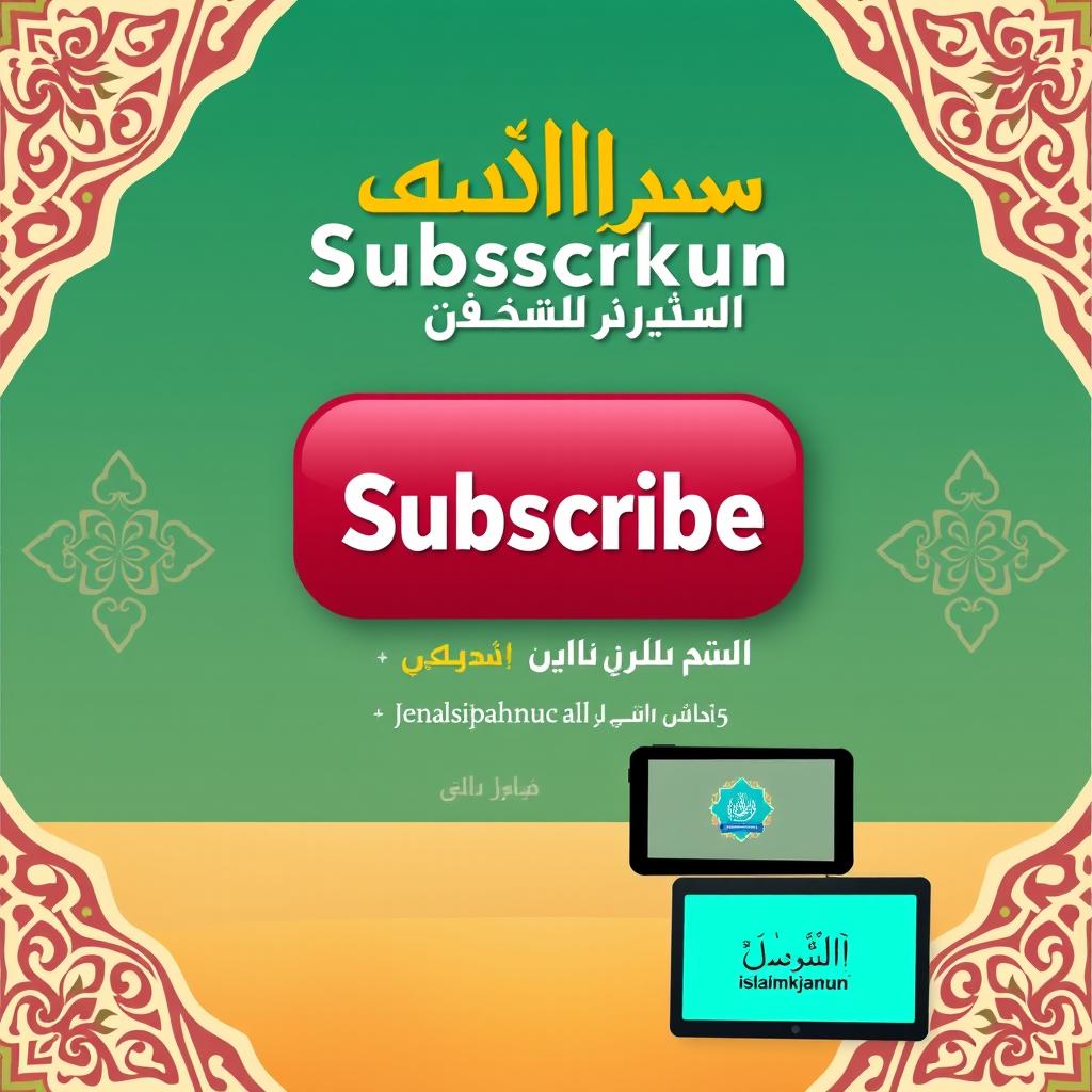A visually appealing 'Subscribe' poster for the 'Islamkjanun' YouTube channel, designed to encourage viewers to subscribe