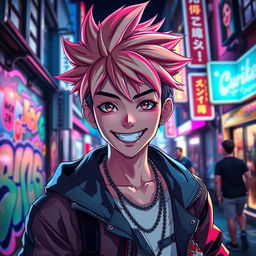 A striking portrait of Tsubasa Gacky, a charismatic and lively character, with a modern and stylish look