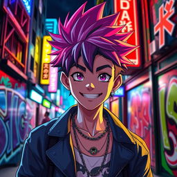 A striking portrait of Tsubasa Gacky, a charismatic and lively character, with a modern and stylish look