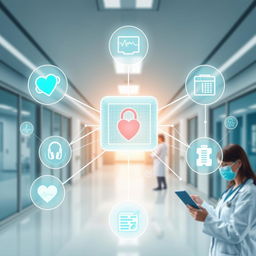 An engaging and informative illustration of blockchain technology applied to medical records