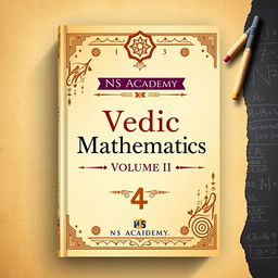 An artistic representation of the book cover for "Vedic Mathematics, Volume III" published by NS ACADEMY