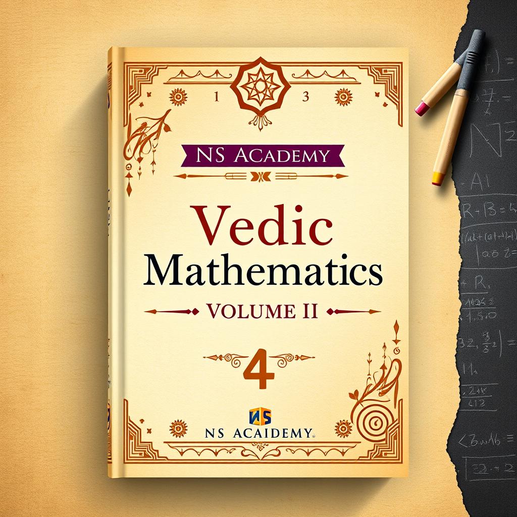 An artistic representation of the book cover for "Vedic Mathematics, Volume III" published by NS ACADEMY