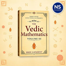 An artistic representation of the book cover for "Vedic Mathematics, Volume III" published by NS ACADEMY