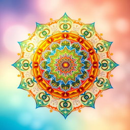 An artistic representation of Vedic Mathematics concepts, illustrating intricate patterns and symbols associated with ancient Indian mathematics