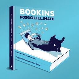 A minimalist and futuristic book cover featuring a man lying on his side, engaging with a laptop