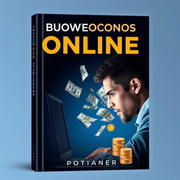 A minimalist and futuristic book cover design featuring a navy blue and black gradient background