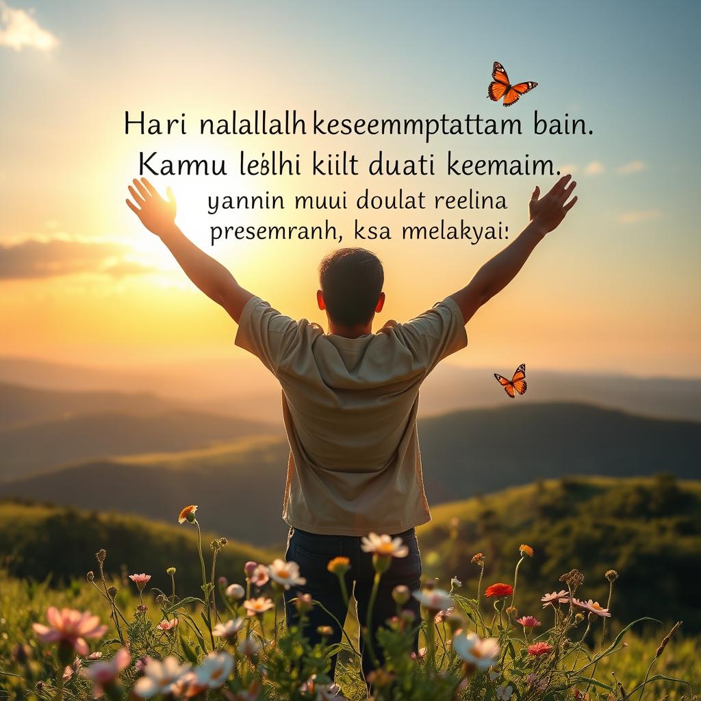 An uplifting and motivational scene reflecting the essence of new beginnings and personal strength