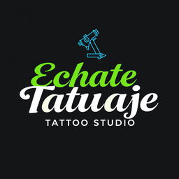 A logo design for a tattoo studio named 'Echate Tatuaje Tattoo Studio'